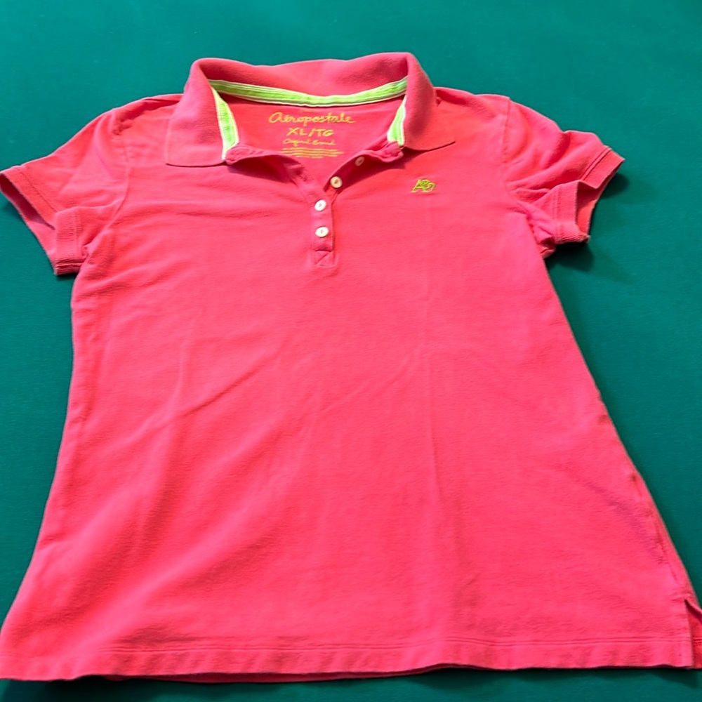 Aeropostale shirt sleeve pink polo KidsXL